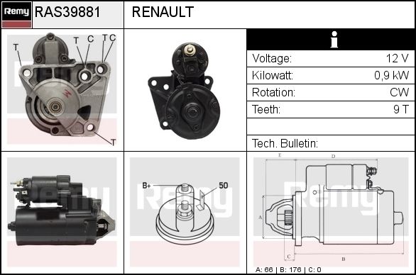 DELCO REMY Käynnistinmoottori RAS38531